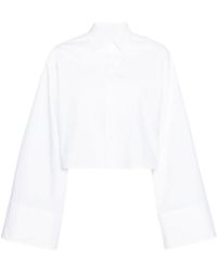 MM6 by Maison Martin Margiela - Extra-long Sleeve Cropped Shirt - Lyst