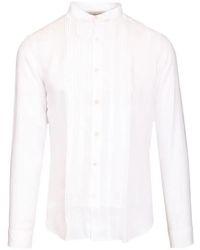 Al Duca d'Aosta - Pleated-Detail Button-Down Linen Shirt - Lyst