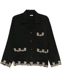 Bode - Embroidered-Pocket Wool Overshirt - Lyst