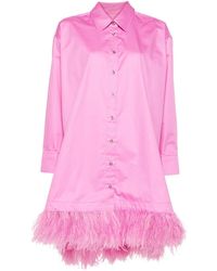 Marques'Almeida - Feather-embellished Shirt Dress - Lyst