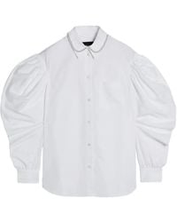 Simone Rocha - Blouse Met Gedrapeerde Mouwen En Kralen - Lyst
