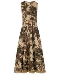 Oscar de la Renta - Chiné Palm Leaves Dress - Lyst