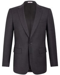 Fursac - Checked-Pattern Wool Blazer - Lyst