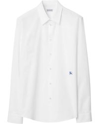 Burberry - Logo-embroidered Poplin Shirt - Lyst