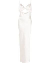 Fleur du Mal - Bow-embellished Silk Slip Dress - Lyst