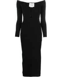 Roland Mouret - V-Neck Long-Sleeved Maxi Dress - Lyst