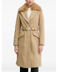 Guess - Faux fur belted coat - Lyst