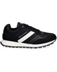 ARMANI EXCHANGE - Logo-Print Panelled Sneakers - Lyst