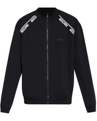 Moschino - Sweater Met Logodetail En Rits - Lyst