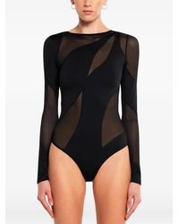 OW Collection - Spiral Mesh-Panel Bodysuit - Lyst