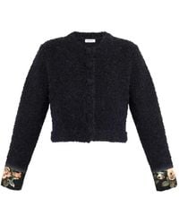 Erdem - Bouclé Floral-Cuff Cardigan - Lyst