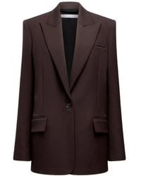 Another Tomorrow - Wool Tailored Oversized Peak-Lapel Jacket - Lyst