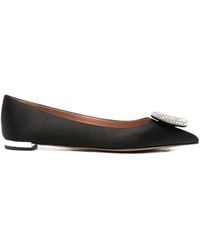 Aquazzura - Crystal Hoop Satin Ballet Flats - Lyst
