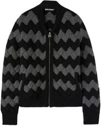 Palm Angels - Zig-Zag Knit Bomber Jacket - Lyst