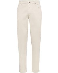 Brunello Cucinelli - Straight-leg Stretch-cotton Trousers - Lyst