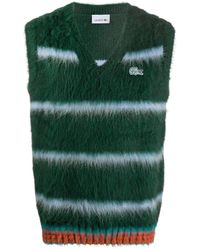 Lacoste Striped Knit Vest - Green
