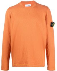 Stone Island - Pullover Mit Logo-Patch - Lyst