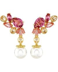 Swarovski - Drop-Pearl Crystal-Embellished Earrings - Lyst