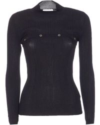 Patrizia Pepe - Ribbed Button-Detail Top - Lyst