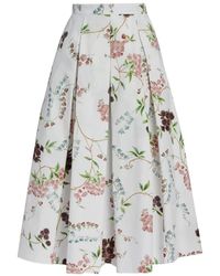 Erdem - Floral-Pattern Midi Skirt - Lyst