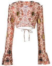 Amir Slama - Floral-Print Flared-Cuff Blouse - Lyst