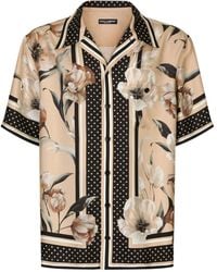 Dolce & Gabbana - Floral-print Silk Shirt - Lyst