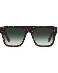 Moschino - Tortoiseshell-Effect Rectangle-Frame Sunglasses - Lyst