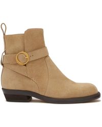 Odissi - Ornella Ankle Strap Suede Boots - Lyst