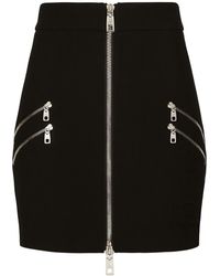 Dolce & Gabbana - Zip Detail Mini Skirt - Lyst