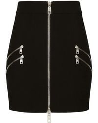 Dolce & Gabbana - Zip Detail Mini Skirt - Lyst
