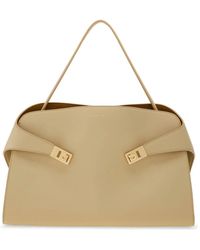 Ferragamo - Hug Soft Bicolor Shoulder Bag L - Lyst
