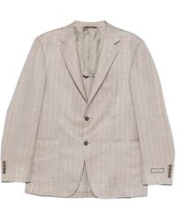Canali - Button Herringbone Blazer - Lyst