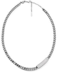 Emporio Armani - Logo-Plaque Curb-Chain Necklace - Lyst