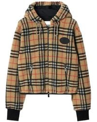 Burberry - Gewatteerd Geruit Jack Met Capuchon - Lyst