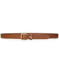 Ralph Lauren - Logo-Plaque Leather Belt - Lyst
