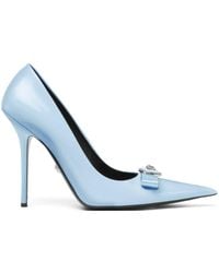 Versace - Gianni Ribbon 120mm Leather Pumps - Lyst