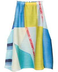 Pleats Please Issey Miyake - Collage Pleated Midi Skirt - Lyst