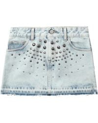 Alessandra Rich - Minijupe En Jean À Détails De Clous - Lyst