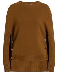 Alberta Ferretti - Button-Embellished Cape-Style Sweater - Lyst