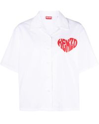 KENZO - Heart Logo-print Shirt - Lyst