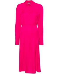 Patrizia Pepe - Textured Midi Shirt Dress - Lyst