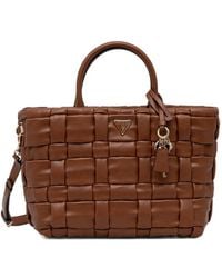 Guess - Marion Woven Top Handle Tote Bag - Lyst