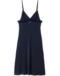 Miu Miu - Embroidered Marocain Crepe Dress - Lyst
