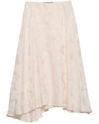 Prada - Jacquard Floral Midi Skirt - Lyst