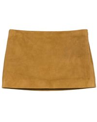 KHAITE - Jett Suede Mini Skirt - Lyst