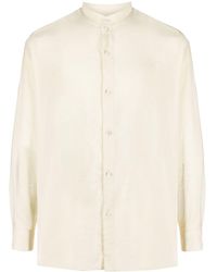 Lemaire - Band-collar Silk-blend Shirt - Lyst