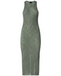Pinko - Ribbed Slim-Fit Midi Dress With Rips - Lyst