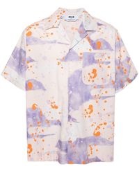 MSGM - T-shirt en coton à effet taches de peinture - Lyst