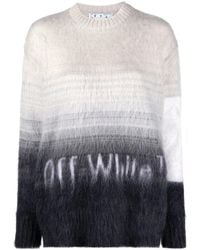 Off-White c/o Virgil Abloh - Intarsia-Logo Crew-Neck Jumper - Lyst
