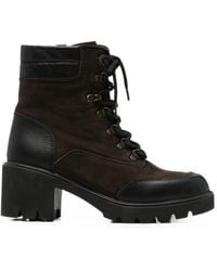 SERGIO MORETTI FIRENZE - Lace-Up Panelled Ankle Boots - Lyst